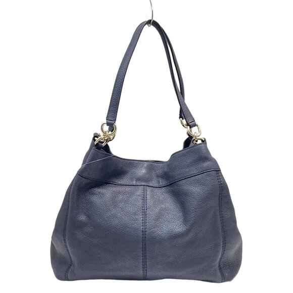 COACH Pebbled Leather Lexi Shoulder Navy Leather - Shoulder Bag - Picture 3 of 9